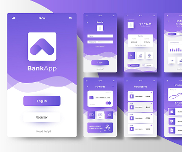 Banking App mobile screens